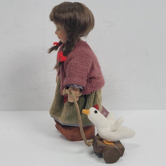 Birgitte Frigast 2005 Porcelain Doll W/ Duck Pull Toy - Picture 5 of 11